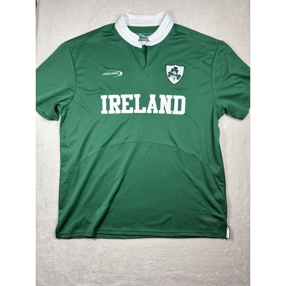 Lansdowne Ireland Rugby Polo Shirt XL Green Drylans Performance